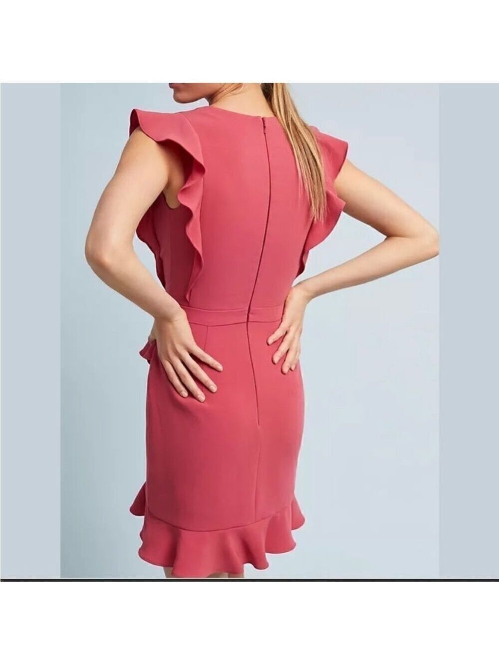 Anthropologie ML Monique Lhuillier Asymmetrical Ruffle Dress - Picture 3 of 10